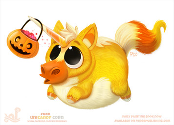 ambiguous_gender basket candy candy_corn container dessert feral food horn humor pun solo visual_pun piper_thibodeau mythology equid equine food_creature living_candy mammal mythological_creature mythological_equine unicorn digital_media_(artwork) digital_painting_(artwork) painting_(artwork)