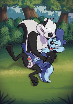 after_anal after_sex anthro anus balls biped black_body blush bodily_fluids bottomless clothed clothing cum cum_from_ass cum_in_ass cum_inside cum_on_penis duo erection feet forest fur genital_fluids genitals hair hair_over_eyes humanoid_genitalia humanoid_penis jacket jacket_only leaking_cum looking_at_another looking_at_partner lying male male/male male_penetrated male_penetrating male_penetrating_male on_back open_clothing open_jacket open_mouth open_topwear outside penetration penis plant purple_hair saliva saliva_string sex tail toes tongue topwear topwear_only tree tree_stump white_hair minum looney_tunes tiny_toon_adventures warner_brothers johnny_pew pitu_le_pew mammal mephitid skunk striped_skunk absurd_res digital_media_(artwork) hi_res cousins_(lore) incest_(lore)