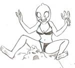 bikini breasts cleavage clothed clothing female food fruit grey_background not_furry plant simple_background solo swimwear two-piece_swimsuit unknown_artist adventure_time cartoon_network lady_lemongrab candy_people_(at) elemental_creature flora_fauna food_creature food_humanoid humanoid lemon_people living_fruit living_lemon monochrome