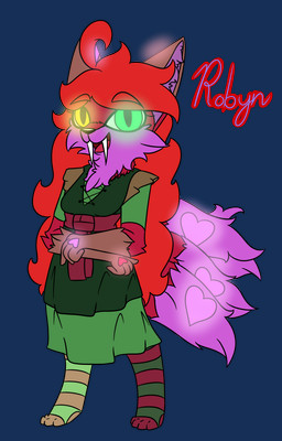 ahoge anthro big_hair brown_clothing brown_ears brown_footwear brown_socks clothing dark_clothing dark_socks fangs footwear fur glowing glowing_eyes glowing_markings green_clothing green_eyes green_footwear green_socks hair heart_(marking) heterochromia legwear long_hair looking_at_viewer markings multicolored_body multicolored_clothing multicolored_ears multicolored_footwear multicolored_fur multicolored_socks open_mouth pattern_clothing pattern_footwear pattern_legwear pattern_socks pink_clothing pink_ears pink_footwear pink_socks pink_tail purple_inner_ear purple_tail red_hair sabertooth_(anatomy) smile socks striped_clothing striped_footwear striped_socks stripes tail teeth text topwear two_tone_body two_tone_clothing two_tone_ears two_tone_footwear two_tone_fur two_tone_socks two_tone_tail yellow_eyes robynsnowyfoxxo robyn_(robynsnowyfoxxo) canid canine felid fox hybrid mammal prehistoric_species saber-toothed_tiger 2020 alpha_channel character_name hi_res demigirl_(lore) nonbinary_(lore) trans_(lore) trans_woman_(lore)