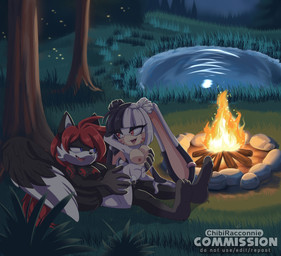 abdominal_bulge anthro areola barefoot big_breasts black_body bodily_fluids breasts campfire cum cum_in_vagina cum_inside duo facial_tuft feet female female_on_top female_penetrated fingers forest fur genital_fluids genitals grass hair leaking_cum long_ears looking_pleasured male male/female male_penetrating male_penetrating_female markings multicolored_ears multicolored_hair narrowed_eyes nature nipples nude on_bottom on_top outside penetration penile penis plant red_eyes red_hair reverse_cowgirl_position sex size_difference smaller_female smile tail tattoo tree tuft two_tone_hair vaginal vaginal_penetration water white_body white_fur wings mitzeen sega sonic_the_hedgehog_(series) xion_archaeus arthropod beetle canid canine canis elateroid firefly insect lagomorph mammal wolf digital_media_(artwork) hi_res