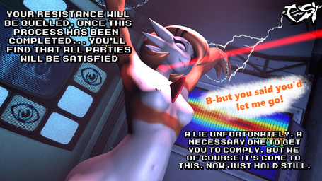 arms_tied bound breasts dialogue female hair laser multicolored_body nipples non-mammal_nipples nude nude_female nude_humanoid orange_body orange_hair pink_eyes small_breasts solo text two_tone_body white_body psikokinetic warfaremachine_(modeler) nintendo pokemon aki_(psikokinetic) gardevoir generation_3_pokemon humanoid pokemon_(species) 16:9 2024 3d_(artwork) 4k absurd_res digital_media_(artwork) english_text hi_res source_filmmaker_(artwork) widescreen