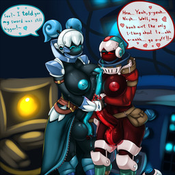 areola arm_under_breasts armor autotitfuck ball_fondling ball_size_difference balls big_balls big_breasts big_penis biped black_balls black_body black_breasts black_penis blue_areola blue_balls blue_blush blue_cum blue_nipples blue_penis blue_text blush bodily_fluids bottomwear breast_play breasts clothed clothing colored_cum comparing comparing_penis cum dark_balls dark_body dark_breasts dark_face dark_penis dialogue duo empty_eyes erection fondling foreskin frottage genital_fluids genitals glans glowing glowing_eyes green_body gynomorph gynomorph/gynomorph hand_on_penis handjob handjob_frottage headgear heart_symbol helmet huge_penis humanoid_genitalia humanoid_penis hyper hyper_genitalia hyper_penis intersex intersex/intersex long_skirt machine masturbation monotone_breasts mouthless multicolored_balls multicolored_body multicolored_penis nipples noseless not_furry partially_retracted_foreskin penile penile_masturbation penis penis_grab penis_size_difference penises_touching precum raised_bottomwear raised_clothing raised_skirt red_areola red_balls red_blush red_body red_breasts red_cum red_eyes red_face red_glans red_nipples red_penis red_text retracted_foreskin satchel sex skirt speech_bubble talking_to_another talking_to_partner text two_tone_balls two_tone_penis unusual_bodily_fluids unusual_cum unusual_genital_fluids vein white_body year pherociouseso grey_havens spiral_knights lantas vzy android robot spiral_knight_(species) 1:1 2013 english_text hi_res signature