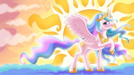cloud crown cutie_mark day feathered_wings feathers female feral fur hair headgear horn jewelry looking_at_viewer multicolored_hair multicolored_tail necklace open_mouth outside princess purple_eyes royalty sky smile solo sparkles spread_wings sun tail tiara tongue white_body white_feathers white_fur wings saphamia friendship_is_magic hasbro my_little_pony mythology princess_celestia_(mlp) equid equine mammal mythological_creature mythological_equine winged_unicorn 2012