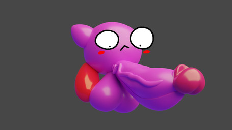 balls big_balls big_penis blush genitals grey_background huge_penis hyper hyper_genitalia hyper_penis looking_at_genitalia looking_at_penis looking_down male not_furry nude penis pink_body simple_background small_but_hung solo vein veiny_penis superiorfox kirby_(series) nintendo kirby waddling_head 16:9 2022 3d_(artwork) digital_media_(artwork) hi_res widescreen