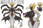 5_fingers areola big_breasts breasts clothing exclamation_point female fingers footwear genitals high_heels nipples pussy red_areola red_nipples shoes solo wide_hips halotroll nintendo pokemon generation_4_pokemon giratina legendary_pokemon origin_forme_giratina pokemon_(species) 2022 absurd_res hi_res