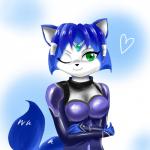 anthro black_nose blue_hair bodysuit green_eyes hair jewelry krystal nintendo one_eye_closed portrait skinsuit smile solo star_fox unknown_artist video_games wink
Rating: Safe
Score: 2
User: ChestFox
Date: March 25, 2014