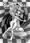 anthro blue_eyes blush blush_face body_blush breast_blush breasts chess female genitals nipples paws pussy pussy_blush solo tail white_body pesdets arctic_fox canid canine fox mammal true_fox cover hi_res