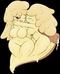 blush breasts brown_eyes featureless_crotch female food nipples pizza smile wide_hips zinzoa fakemon nintendo pokemon pokemon_clover goo_creature mozzamazel alpha_channel hi_res