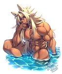 abs biceps biped blonde_hair deltoids fingers genitals hair inner_ear_fluff long_hair male muscular muscular_humanoid muscular_male partially_submerged pecs penis solo tuft water crescentia_fortuna cc-by-nc creative_commons deathblight sethos_(deathblight) animal_humanoid canid canid_humanoid canine canine_humanoid humanoid jackal_humanoid mammal mammal_humanoid 2023 hi_res