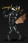 2024 anthro biped canid canine clothing fox goo_transformation hi_res latex latex_clothing latex_skinsuit lukst male mammal permagrin skinsuit slim_anthro slim_male slim_sub solo submissive submissive_anthro submissive_male tight_clothing transformation