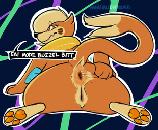 abstract_background anal anal_request animal_genitalia animal_vulva anus big_anus butt equine_genitalia equine_vulva female feral fur genitals huge_anus looking_at_viewer looking_back looking_back_at_viewer lying multicolored_body multicolored_fur on_front oral_request orange_body orange_eyes orange_fur pawpads presenting presenting_hindquarters requesting rimming_request sex_request solo sploot spread_butt spreading tail tail_anus tan_body tan_fur two_tone_body two_tone_fur vulva manahallowhound nintendo pokemon buizel generation_4_pokemon pokemon_(species) 2021 hi_res
