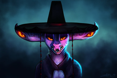 4_eyes anthro clothed clothing jeoseung_saja jeoseung_saja_costume looking_at_viewer male multi_eye open_mouth saja_boys simple_background singing solo zipper_7z kpop_demon_hunters mythology nami_(zipper_7z) demon dragon mammal mythological_creature mythological_scalie scalie 3:2 hi_res