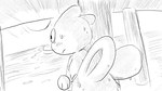 16:9 ambiguous_gender animal_crossing anthro blush bodily_fluids dragonweirdo duo frown greyscale hi_res looking_around looking_away male mammal marshal_(animal_crossing) monochrome mouse murid murine nervous nintendo petri_(animal_crossing) pier rodent sciurid sun sweat tree_squirrel water wet widescreen
