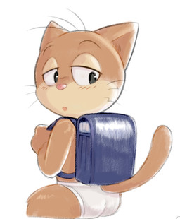 anthro backpack briefs butt clothed clothing fur male randoseru shota simple_background solo tan_body tan_fur tighty_whities underwear whiskers white_background white_briefs white_clothing white_underwear young young_anthro young_male dandi nyani_ga_nyander_nyander_kamen takashi_yanase nyago domestic_cat felid feline felis mammal 2020