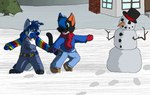 2011 aliasing anthro belt black_body black_clothing black_footwear black_fur black_nose black_shoes blue_body blue_bottomwear blue_clothing blue_eyes blue_fur blue_hair blue_handwear blue_inner_ear_fluff blue_jeans blue_mittens blue_pants blue_sweater blue_topwear bottomwear building canid canine canis carrot cel_shading child clothed clothing coal collie denim denim_bottomwear denim_clothing detailed_background digital_drawing_(artwork) digital_media_(artwork) domestic_cat domestic_dog duo eye_contact felid feline felis female female_anthro food footprints footwear fur hair hand_holding handwear hat headgear headwear herding_dog house inner_ear_fluff jeans looking_at_another male male_anthro mammal microsoft_paint_(artwork) mittens multicolored_belt multicolored_clothing multicolored_sweater multicolored_topwear one_ear_up open_mouth open_smile orange_inner_ear_fluff outside overalls pants pastoral_dog pink_tongue plant plantigrade rainbow_belt rainbow_clothing rainbow_sweater rainbow_topwear red_clothing red_handwear red_mittens red_scarf scarf sebdoggo shaded sheepdog shoes smile snout snow snowman stick sweater tail tan_clothing tan_footwear tan_shoes teeth tongue top_hat topwear tree tuft vegetable whiskers young young_anthro