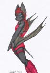 anthro biped bodice boots bottomwear clothed clothing female fishnet_clothing footwear fur hair looking_at_viewer membrane_(anatomy) membranous_wings red_hair shoes short_hair shorts solo standing wings koshkio leo_(koshkio) bat mammal hi_res