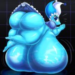 5_fingers big_breasts big_butt blue_body blue_clothing blue_eyes blue_skin breasts butt clothed clothing clothing_lift disembodied_hand female fingers headgear headwear huge_breasts huge_butt hyper hyper_breasts looking_at_viewer solo thick_thighs water nightlyflare deltarune undertale_(series) darkner elemental_creature mizzle_(deltarune) water_creature 1:1 hi_res