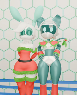 christmas_outfit duo eyewear femboy glasses holidays machine male male/male z-z christmas cyvae_(zyneru) zyneru_(character) alien alien_humanoid humanoid robot robot_dog 3d_(artwork) digital_media_(artwork) hi_res