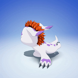 ambiguous_gender feral hair markings mohawk purple_markings quadruped red_hair simple_background solo spinning white_body nukorio bandai_namco digimon digimon_(species) gomamon 1:1 3d_(artwork) 3d_animation animated digital_media_(artwork) loop