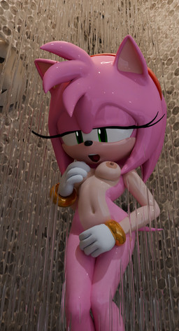 anthro breasts female fur nipples nude open_mouth shower shower_masturbation solo akuzaguy sega sonic_the_hedgehog_(series) amy_rose eulipotyphlan hedgehog mammal 3d_(artwork) absurd_res digital_media_(artwork) hi_res
