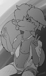 bottomwear breasts camel_toe clothing female gesture hand_gesture looking_up nipples open_mouth panties skirt solo tongue underwear v_sign darkholm1 nintendo pokemon braxiss_(darkholm1) braixen canid canine generation_6_pokemon mammal pokemon_(species) 3:5 greyscale hi_res monochrome