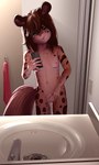 anthro breasts detailed_background fail female genitals inside loli mirror_selfie nipples pussy selfie small_breasts solo standing young young_anthro young_female sicmop one_finger_challenge claire_delua_(kittyprint) canid canine fox mammal true_fox 2017 hi_res meme