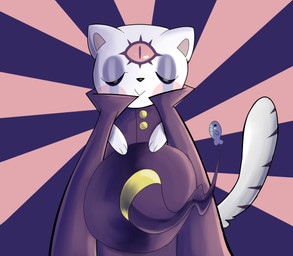 3_eyes anthro bodily_fluids clothing crying female fur hat headgear headwear magic_user markings multi_eye sad simple_background solo tears white_body white_fur witch witch_costume witch_hat miriamlust walpurrgis_the_sinner_(sinfulwalpurrgis) domestic_cat felid feline felis mammal 2020 colored digital_media_(artwork) hi_res