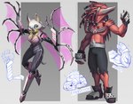 bat blue_eyes clothed clothing conditional_dnp cybernetic_limb cybernetics cyborg dreadlocks duo echidna emerald_(gem) female fur gem hair humanoid knuckleduster knuckles_the_echidna loupgarou machine male mammal monotreme muscular muscular_male pose rouge_the_bat sega simple_background sonic_the_hedgehog_(series) white_body white_fur white_hair