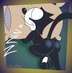 anthro bed black_body black_fur butt butt_focus casual_nudity eyes_closed fur furniture glistening glistening_butt hug hugging_object hugging_pillow male markings pillow sleeping smile solo sound_effects vowelless vowelless_sound_effect white_markings zzz gavanzude felix_the_cat_(series) felix_the_cat domestic_cat felid feline felis mammal alternate_version_at_paywall digital_drawing_(artwork) digital_media_(artwork) hi_res signature