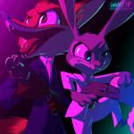 angry anthro black_tie_(suit) clothed clothing costume dipstick_ears dipstick_tail duo ear_markings female fur grey_body grey_fur gun handgun holding_gun holding_object holding_ranged_weapon holding_weapon male markings multicolored_ears multicolored_tail necktie open_mouth orange_body orange_fur pistol ranged_weapon shooting shooting_gun shotgun standing suit synthwave tail tail_markings text tongue uvula weapon epilepsy_warning fanartiguess disney zootopia judy_hopps nick_wilde canid canine fox lagomorph leporid mammal rabbit red_fox true_fox 1:1 2017 2_frame_animation animated hi_res short_playtime signature url