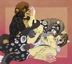 4_toes 5_fingers anthro anthro_on_anthro anthro_penetrated anthro_penetrating anthro_penetrating_anthro black_body black_fur black_nose blonde_highlights breasts brown_hair butt collar collar_only eyes_closed fangs feet female female_penetrated fingers foot_fetish foot_lick foot_play fur genitals grey_body grey_fur grey_hair group group_sex hair highlights_(coloring) hindpaw humanoid_hands knot licking male male/female male/male male_penetrating male_penetrating_female markings nipples nude nude_anthro nude_female nude_male paws penetration penile penile_penetration penis penis_in_pussy sabertooth_(anatomy) sex smile spots spotted_body spotted_fur tan_body tan_fur teeth threesome toes tongue tongue_out trio vaginal vaginal_penetration marjani kemper australian_shepherd canid canine canis domestic_dog felid herding_dog mammal pantherine pastoral_dog sheepdog snow_leopard 2025 hi_res