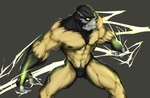 abs black_body black_fur bulge electricity fur male muscular muscular_male nipples pecs solo yellow_body yellow_fur dagantfus_(artist) ben_10 cartoon_network shocksquatch alien gimlinopithecus humanoid