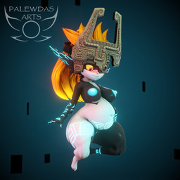 areola big_areola big_breasts big_nipples blush breasts clothing female hair hand_on_belly headgear headwear humanoid_pointy_ears markings nipples not_furry one_eye_obstructed orange_hair pointy_ears pregnant pregnant_female pregnant_humanoid red_eyes short_stack smile snaggle_tooth solo womb_tattoo yellow_sclera palewdas_arts nintendo the_legend_of_zelda twilight_princess midna humanoid imp mammal twili hi_res tagme