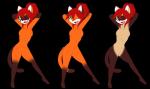 anthro featureless_crotch female green_eyes hair red_hair simple_background solo young young_anthro drake-rex nina_(drake-rex) domestic_ferret mammal mustelid musteline true_musteline weasel absurd_res alpha_channel hi_res