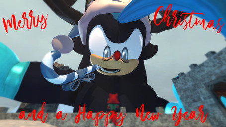 anthro antlers armwear candy candy_cane castle christmas_clothing christmas_headwear clothing dessert duo elbow_gloves extreme_size_difference fangs food gloves handwear hat headgear headwear holidays horn looking_down looking_up macro male red_nose santa_hat size_difference smile teeth angelic_endowment christmas sega sonic_forces sonic_the_hedgehog_(series) fan_character gadget_the_wolf vonnes_(heyimteedo) canid canine canis eulipotyphlan hedgehog mammal wolf 16:9 3d_(artwork) digital_media_(artwork) hi_res widescreen
