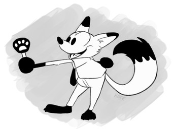 alternate_form anthro black_nose fleischer_style_toon happy humor male open_mouth open_smile parody smile solo style_emulation teeth toony unknown_artist unknown_artist_signature disney steamboat_willie zootopia mickey_mouse nick_wilde canid canine fox mammal red_fox true_fox 2017 digital_media_(artwork) hi_res monochrome signature source_request