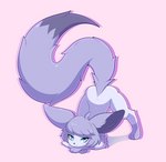 anthro ass_up bangs big_ears big_tail blue_eyes digitigrade fur hair jack-o'_pose looking_at_viewer nude paws pose purple_body purple_fur purple_hair simple_background solo tail kaikaikyro kyle_(kaikaikyro) canid canine fennec_fox fox mammal true_fox 2021 absurd_res digital_media_(artwork) hi_res meme shaded male_(lore)