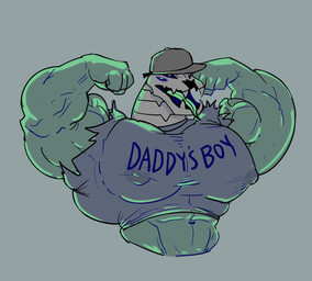 abs anthro bone clothing flexing flexing_bicep flexing_both_biceps green_body hat headgear headwear male multi_eye muscular muscular_anthro muscular_male nipple_outline pecs shirt skull skull_head solo text tight_clothing tight_shirt tight_topwear tongue tongue_out topwear bigsmoulder adventure_time cartoon_network new_death reptile scalie snake english_text hi_res