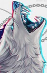 ambiguous_gender black_lips blue_eyes blue_nose blue_tongue fur lips open_mouth solo teeth tongue white_body white_fur naiterion canid canine canis mammal wolf 2022 digital_media_(artwork) hi_res