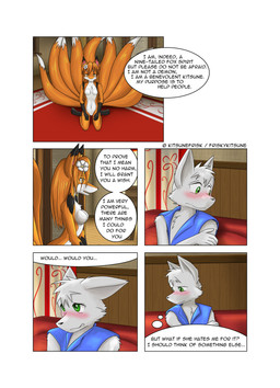 anthro blush dialogue duo female male male/female nude text young friskykitsune canid canine fox mammal comic english_text hi_res