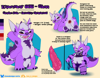 4_arms 4_fingers 4_toes alien_genitalia anal_fluids animal_genitalia animal_penis antennae_(anatomy) anthro anus armpit_hair balls big_balls bodily_fluids body_hair butt claws collar feet fingers fur genitals hair harness leash leashed_collar leashed_male legs_up long_ears long_tail male male/male male_focus multi_arm multi_limb nude nude_male open_anus open_mouth penis pole presenting presenting_anus presenting_hindquarters purple_body smile spread_anus spread_legs spreading stripper_clothes stripper_pole tail text toes white_body white_fur white_hair ben_d_koopa benediktus_(artist) disney lilo_and_stitch fan_character glenn_(ben_d_koopa) alien experiment_(lilo_and_stitch) monster 2025 absurd_res english_text hi_res model_sheet watermark