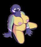 anthro beak black_beak breasts dawn_solaris dawn_solaris_(hot_knives) female gloves_(marking) green_eyes markings mature_female multicolored_body navel nipples non-mammal_nipples pink_nipples slightly_chubby slightly_chubby_anthro slightly_chubby_female hot_knives avian bird great_tit oscine passerine tit_(bird) alpha_channel hi_res