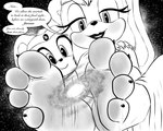 4_toes anthro black_nose dialogue duo eyelashes feet female foot_fetish foot_focus galaxy hair long_ears macro smile speech_bubble terra_macro text toes xtreme7 sega sonic_the_hedgehog_(series) cream_the_rabbit vanilla_the_rabbit mammal 2023 5:4 digital_media_(artwork) english_text hi_res monochrome daughter_(lore) mother_(lore) mother_and_child_(lore) mother_and_daughter_(lore) parent_(lore) parent_and_child_(lore) parent_and_daughter_(lore)