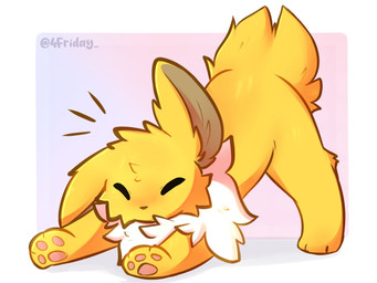 ambiguous_gender brown_nose cheek_tuft eyes_closed facial_tuft feral fur head_tuft nude pawpads pink_pawpads quadruped solo stretching tail tuft yellow_body yellow_fur yellow_tail 4friday nintendo pokemon eeveelution generation_1_pokemon jolteon pokemon_(species) 4:3 colored digital_drawing_(artwork) digital_media_(artwork) hi_res shaded