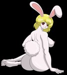 anthro big_breasts big_butt blonde_hair breasts butt cotton_tail female fur hair looking_at_viewer looking_back looking_back_at_viewer nipples nude rear_view side_boob simple_background sitting solo transparent_background white_body white_fur marshall123x_(artist) one_piece carrot_(one_piece) lagomorph leporid mammal minkmen_(one_piece) rabbit 2023 alpha_channel hi_res