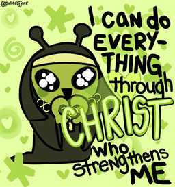 antennae_(anatomy) beads black_clothing black_eyes blush blush_stickers clothed clothing female gesture glistening glistening_eyes green_body green_skin heart_gesture heart_symbol noseless nun nun_habit nun_outfit open_mouth open_smile prayer_beads religion religious_clothing rosary smile spiral text white_clothing pulledbjjork christianity sister_gleep_glorp alien roswell_grey absurd_res artist_name english_text hi_res watermark