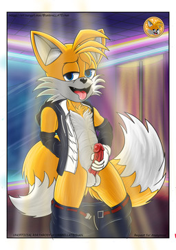 andromorph anthro clubhouse exhibitionism fox_tail genitals intersex male masturbation penile penile_masturbation penis striptease umbrellatechan netflix sega sonic_prime sonic_the_hedgehog_(series) fan_character miles_prower tails_nine canid canine fox mammal absurd_res hi_res