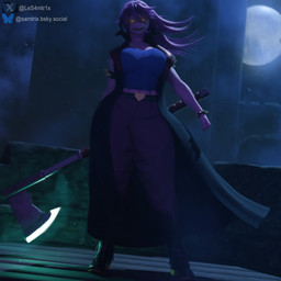 anthro athletic athletic_anthro athletic_female belt big_breasts bodily_fluids boots breasts clothed clothing female footwear hair muscular muscular_anthro muscular_female non-mammal_breasts purple_body purple_hair shirt shoes solo sweat tail tank_top thick_thighs topwear yellow_eyes samtrix samzan_(modeler) deltarune undertale_(series) susie_(deltarune) reptile scalie 1:1 3d_(artwork) digital_media_(artwork) hi_res