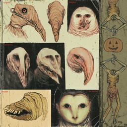 ambiguous_gender anthro beak body_horror emaciated gore group gums guts headless horror_(theme) jack-o'-lantern looking_at_viewer mask organs red_eyes simple_background teeth text toothed_beak wrinkles plastiboo anatid anatid_humanoid animal_humanoid anseriform anseriform_humanoid avian avian_humanoid bird bird_humanoid duck_humanoid human humanoid mammal owl songbird 1:1 concept_art english_text hi_res